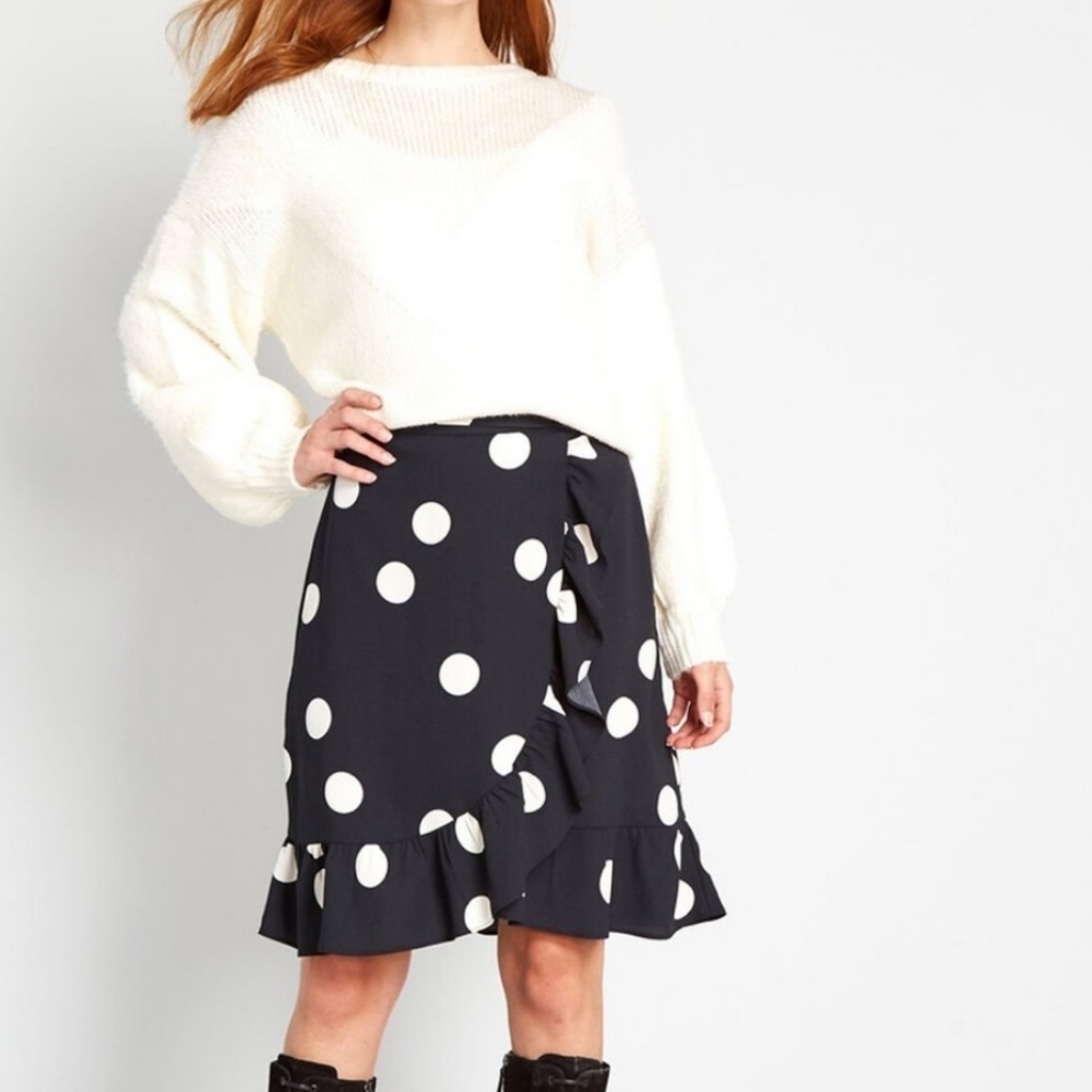 NWT MODCLOTH "ITS A WRAP" RUFFLE SKIRT SZ 28
